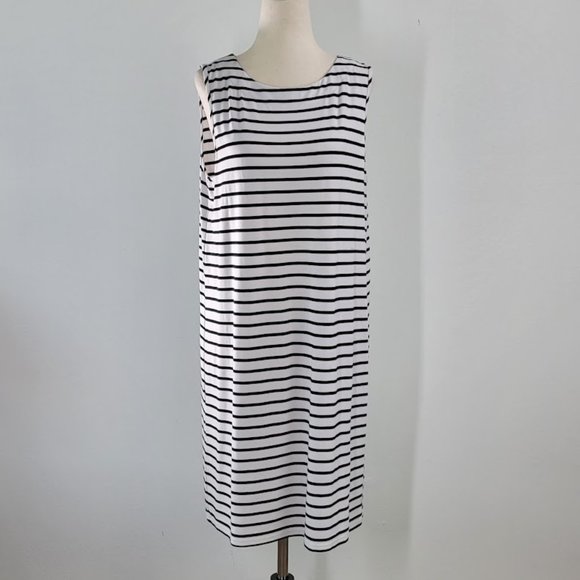 ANTHROPOLOGIE LILIS CLOSET striped sleeveless shift dress Sz M NEW - Picture 1 of 9